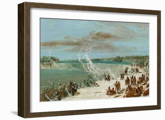 Portage around the Falls of Niagara at Table Rock, 1847- 48-George Catlin-Framed Giclee Print