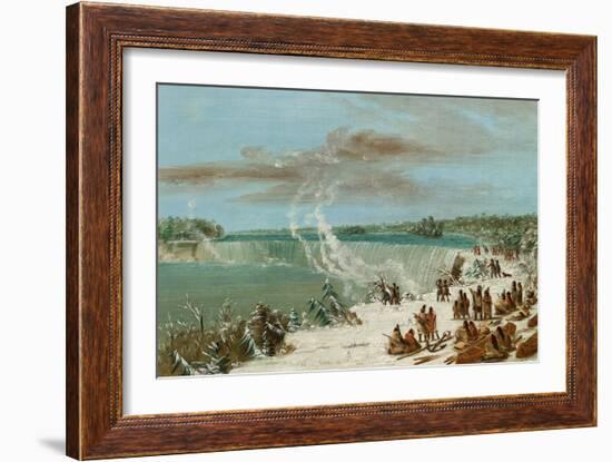 Portage around the Falls of Niagara at Table Rock, 1847- 48-George Catlin-Framed Giclee Print