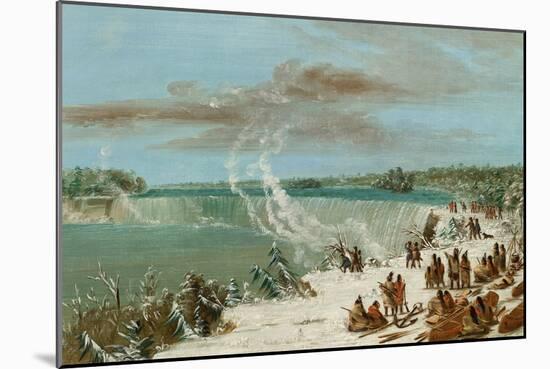Portage around the Falls of Niagara at Table Rock, 1847- 48-George Catlin-Mounted Giclee Print