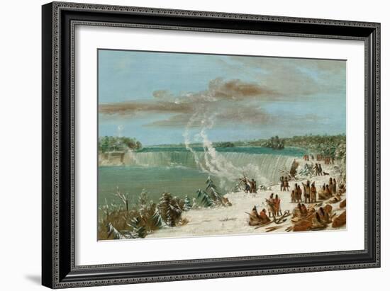 Portage around the Falls of Niagara at Table Rock, 1847- 48-George Catlin-Framed Giclee Print