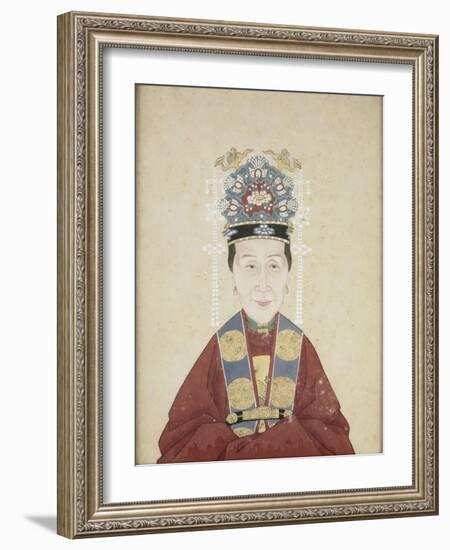 Portait de la dame Zhu, épouse de Lui Wenyao-null-Framed Giclee Print