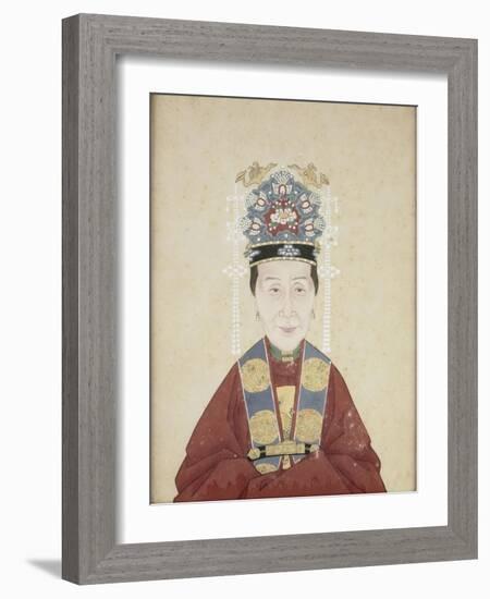 Portait de la dame Zhu, épouse de Lui Wenyao-null-Framed Giclee Print