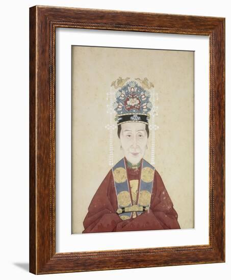 Portait de la dame Zhu, épouse de Lui Wenyao-null-Framed Giclee Print