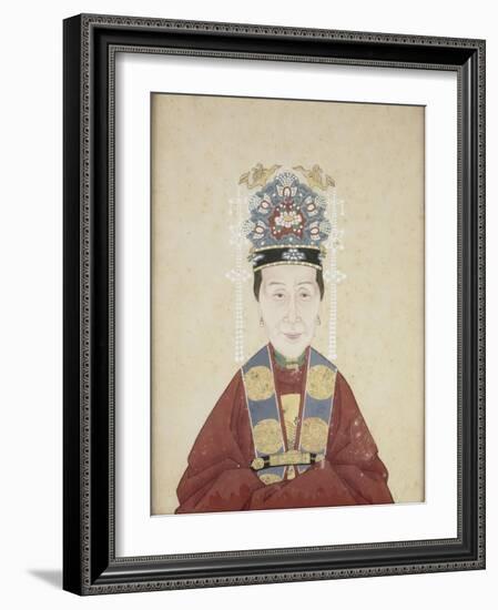 Portait de la dame Zhu, épouse de Lui Wenyao-null-Framed Giclee Print