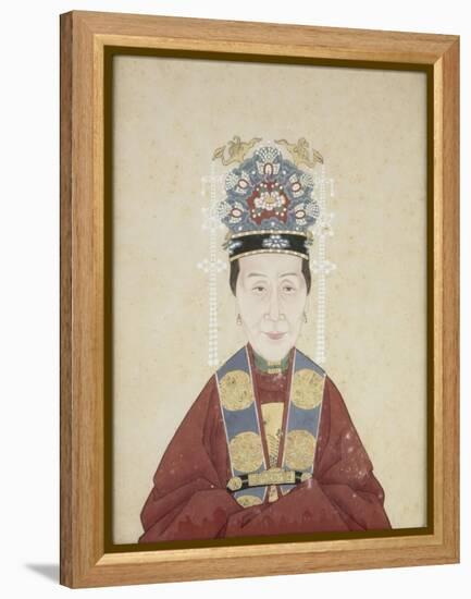 Portait de la dame Zhu, épouse de Lui Wenyao-null-Framed Premier Image Canvas