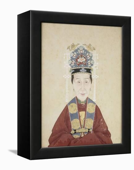 Portait de la dame Zhu, épouse de Lui Wenyao-null-Framed Premier Image Canvas