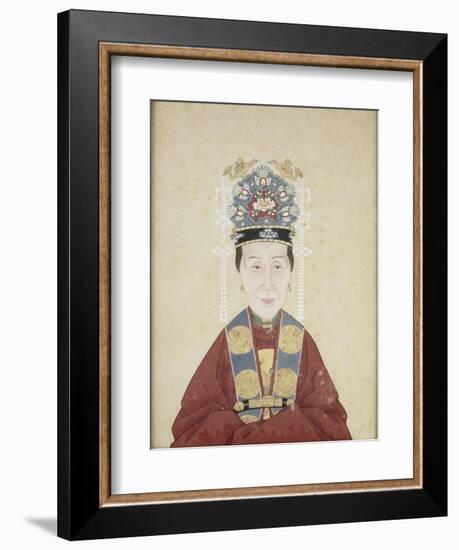 Portait de la dame Zhu, épouse de Lui Wenyao-null-Framed Giclee Print