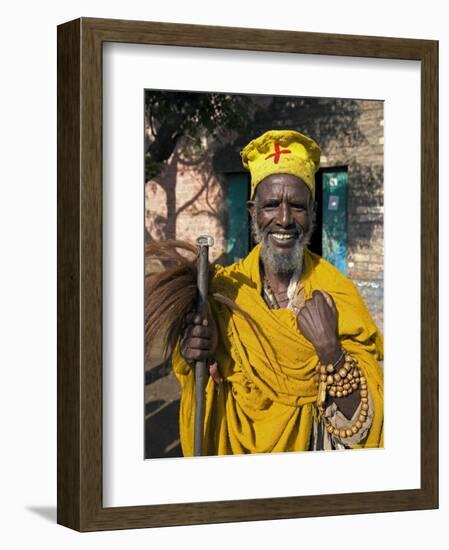 Portait of a Holy Man on Pilgrimage in Gonder, Gonder, Ethiopia, Africa-Gavin Hellier-Framed Photographic Print