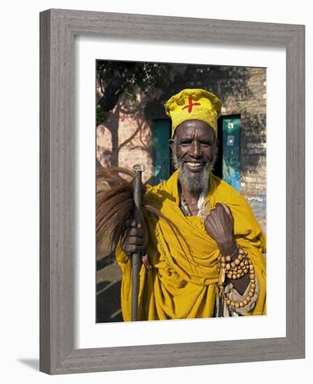 Portait of a Holy Man on Pilgrimage in Gonder, Gonder, Ethiopia, Africa-Gavin Hellier-Framed Photographic Print