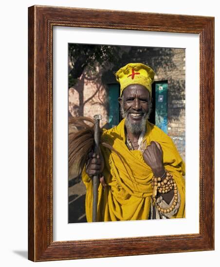 Portait of a Holy Man on Pilgrimage in Gonder, Gonder, Ethiopia, Africa-Gavin Hellier-Framed Photographic Print