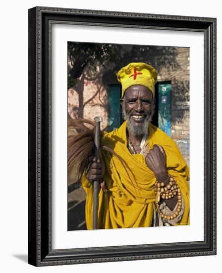 Portait of a Holy Man on Pilgrimage in Gonder, Gonder, Ethiopia, Africa-Gavin Hellier-Framed Photographic Print