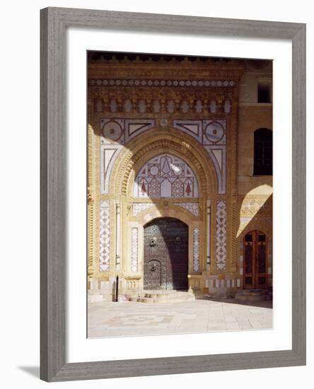 Portal Decorated with Inlaid Polychrome Marble and Bronze Doors-null-Framed Giclee Print