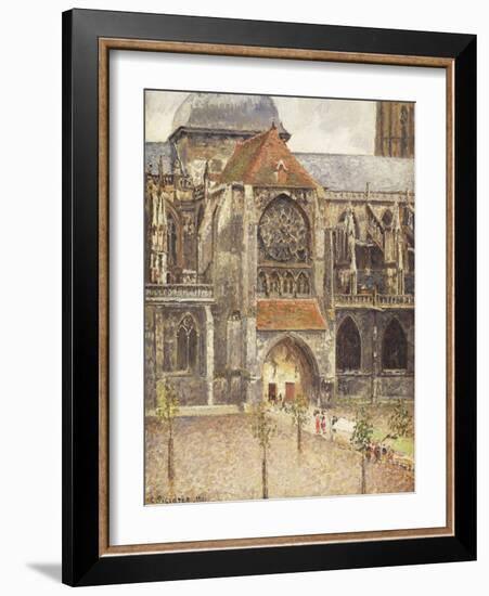 Portal of the Church of the Saint-Jaques in Dieppe; Portail de l'Eglise Saint-Jaques a Dieppe, 1901-Camille Pissarro-Framed Giclee Print