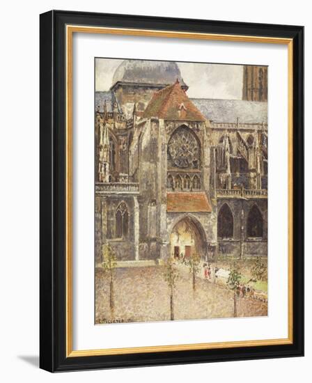 Portal of the Church of the Saint-Jaques in Dieppe; Portail de l'Eglise Saint-Jaques a Dieppe, 1901-Camille Pissarro-Framed Giclee Print