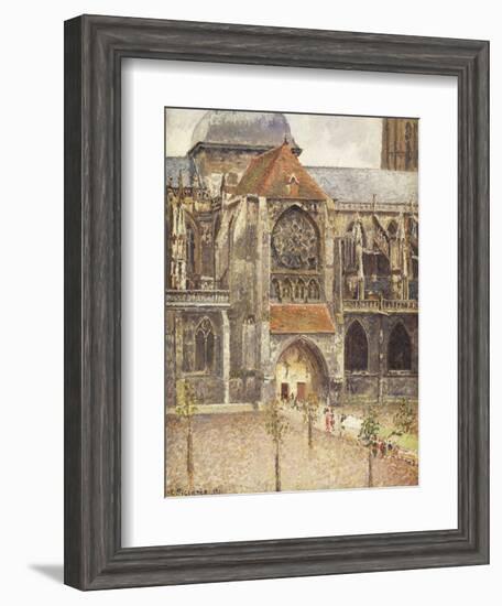 Portal of the Church of the Saint-Jaques in Dieppe; Portail de l'Eglise Saint-Jaques a Dieppe, 1901-Camille Pissarro-Framed Giclee Print