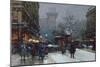 Porte St Denis, Paris black chalk and bodycolour-Eugene Galien-Laloue-Mounted Giclee Print