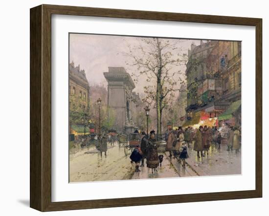 Porte St. Denis, Paris-Eugene Galien-Laloue-Framed Premium Giclee Print