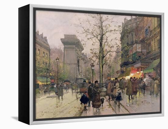 Porte St. Denis, Paris-Eugene Galien-Laloue-Framed Premier Image Canvas