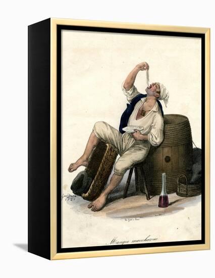 Porter Eating Macaroni, 1840-Gaetano Dura-Framed Premier Image Canvas