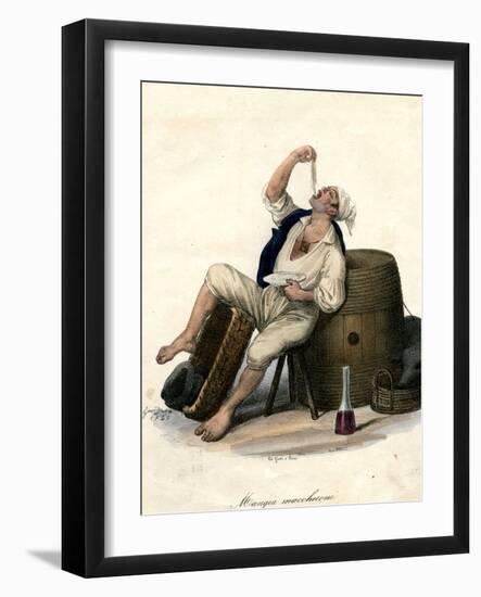 Porter Eating Macaroni, 1840-Gaetano Dura-Framed Giclee Print