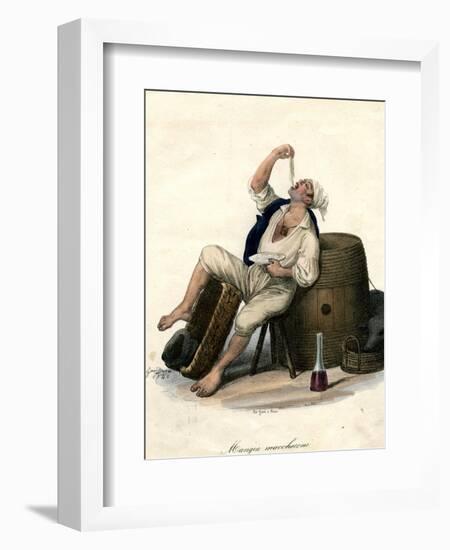 Porter Eating Macaroni, 1840-Gaetano Dura-Framed Giclee Print