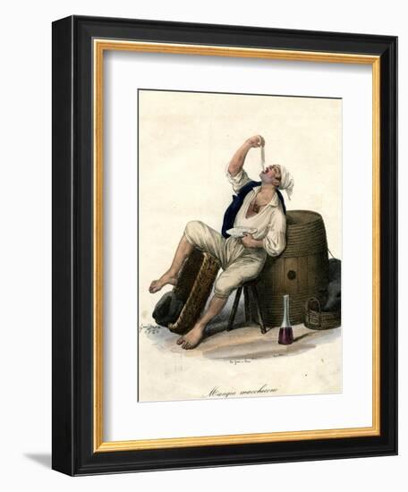 Porter Eating Macaroni, 1840-Gaetano Dura-Framed Giclee Print