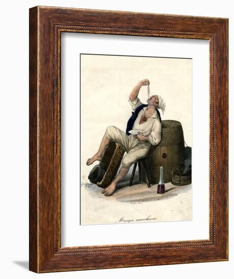 Porter Eating Macaroni, 1840-Gaetano Dura-Framed Premium Giclee Print