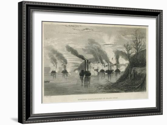 Porter's Bombardment of Grand Gulf, C.1863-Thomas Nast-Framed Giclee Print