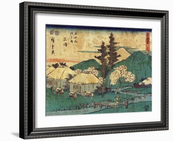 Porters Carrying Palanquins, Japanese Wood-Cut Print-Lantern Press-Framed Art Print