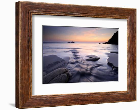 Porth Nanvan SSSI looking toward the Brisons, Cornwall, UK-Ross Hoddinott-Framed Photographic Print