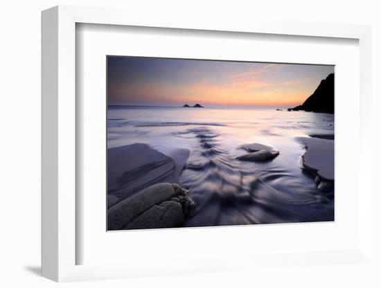 Porth Nanvan SSSI looking toward the Brisons, Cornwall, UK-Ross Hoddinott-Framed Photographic Print