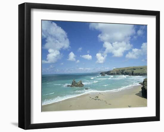 Porthcothan Bay with Trevose Head in Background, Cornwall, England, United Kingdom-Lee Frost-Framed Photographic Print