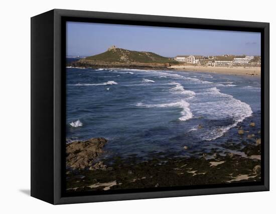 Porthmeor Beach and St. Ives Head, St. Ives, Cornwall, England, United Kingdom-Ken Gillham-Framed Premier Image Canvas