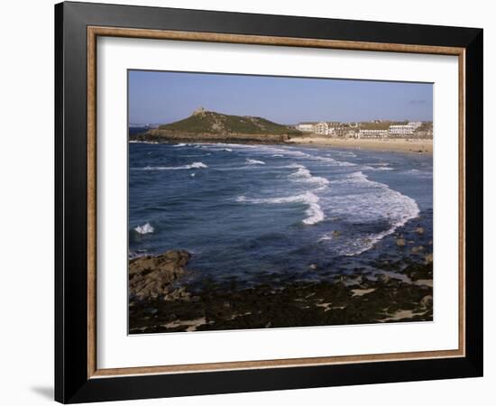 Porthmeor Beach and St. Ives Head, St. Ives, Cornwall, England, United Kingdom-Ken Gillham-Framed Photographic Print