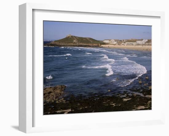 Porthmeor Beach and St. Ives Head, St. Ives, Cornwall, England, United Kingdom-Ken Gillham-Framed Photographic Print
