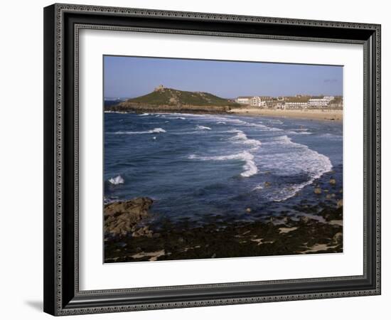 Porthmeor Beach and St. Ives Head, St. Ives, Cornwall, England, United Kingdom-Ken Gillham-Framed Photographic Print