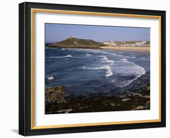 Porthmeor Beach and St. Ives Head, St. Ives, Cornwall, England, United Kingdom-Ken Gillham-Framed Photographic Print