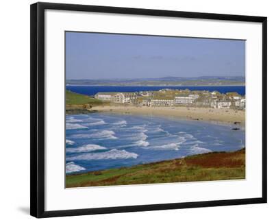 Porthmeor beach St Ives panoramic canvas print Cornwall framed