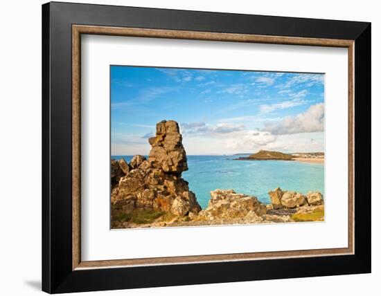 Porthmeor Beach, the Island, St. Ives, Cornwall, England, United Kingdom, Europe-Kav Dadfar-Framed Photographic Print