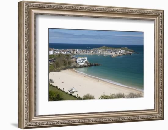 Porthminster Beach and Harbour, St. Ives, Cornwall, England, United Kingdom, Europe-Stuart Black-Framed Photographic Print