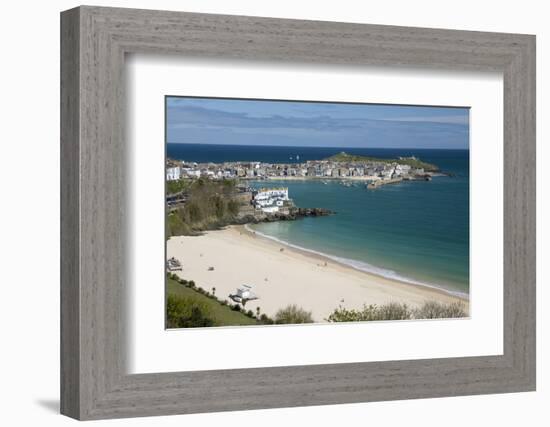 Porthminster Beach and Harbour, St. Ives, Cornwall, England, United Kingdom, Europe-Stuart Black-Framed Photographic Print