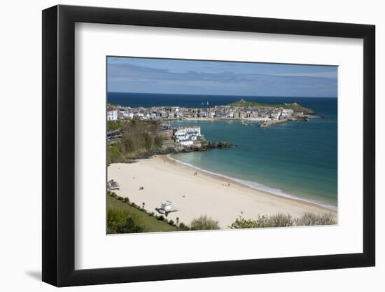 Porthminster Beach and Harbour, St. Ives, Cornwall, England, United Kingdom, Europe-Stuart Black-Framed Photographic Print