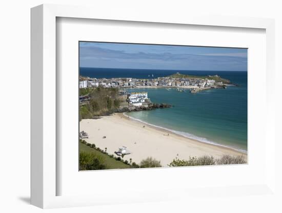 Porthminster Beach and Harbour, St. Ives, Cornwall, England, United Kingdom, Europe-Stuart Black-Framed Photographic Print