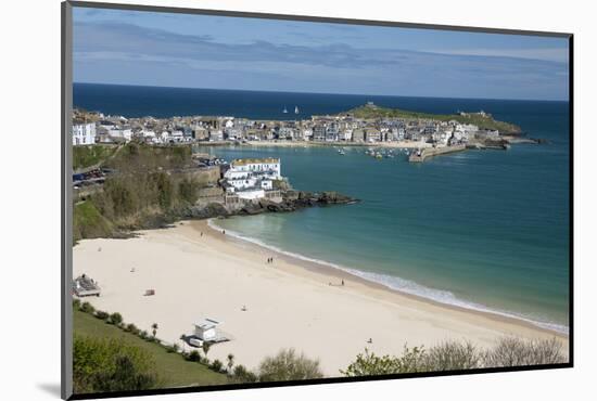 Porthminster Beach and Harbour, St. Ives, Cornwall, England, United Kingdom, Europe-Stuart Black-Mounted Photographic Print