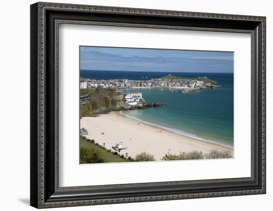 Porthminster Beach and Harbour, St. Ives, Cornwall, England, United Kingdom, Europe-Stuart Black-Framed Photographic Print