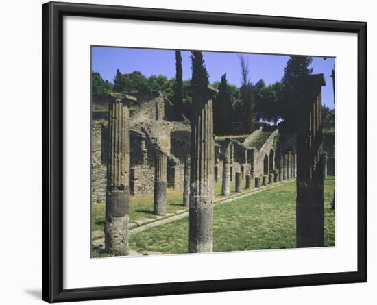 Portico of Gladiators' Barracks Next to Teatro Grande-null-Framed Giclee Print