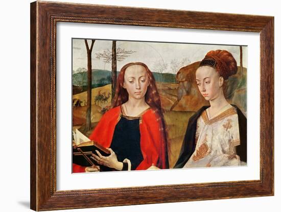 Portinari Altarpiece (Detail of the Heads of Saint Margaret and Saint Mary Magdalene, C.1479 (Oil O-Hugo van der Goes-Framed Giclee Print