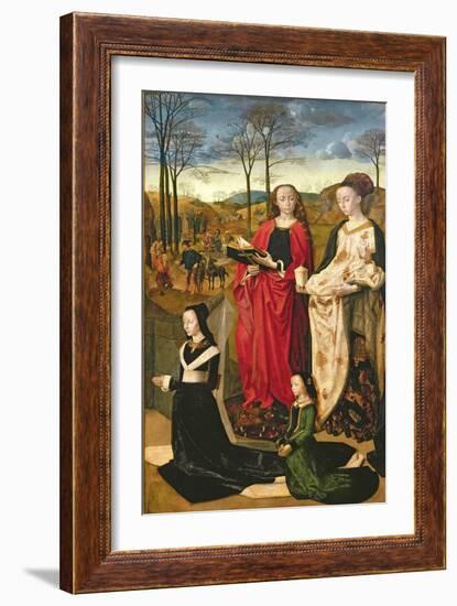 Portinari Altarpiece, St. Mary Magdalen and St. Margaret, Maria Baroncelli and Daughter, c.1479-Hugo van der Goes-Framed Giclee Print