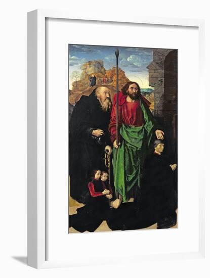 Portinari Altarpiece, St. Thomas and St. Anthony with Tommaso Portinari and Two Sons, c.1479-Hugo van der Goes-Framed Giclee Print