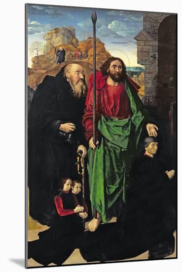 Portinari Altarpiece, St. Thomas and St. Anthony with Tommaso Portinari and Two Sons, c.1479-Hugo van der Goes-Mounted Giclee Print